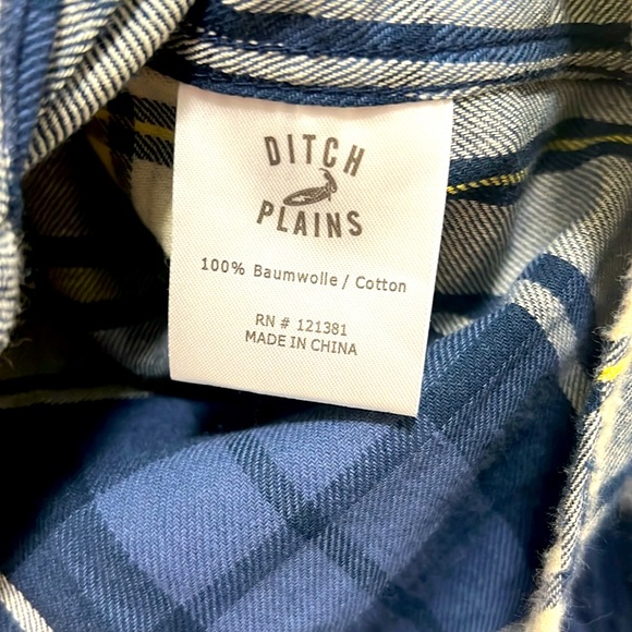 🏄🏻‍♂️🏄🏻‍♂️🏄🏻‍♂️DITCH PLAINS FLANNEL SHIRT NWOT SIZE LARGE 🏄🏻‍♂️🏄🏻‍♂️ - Picture 5 of 6